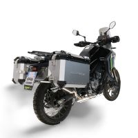 GPR TECH compatível com  Cf Moto 450MT 2023/2025 Euro5 Plus Par de malas laterais em alumínio com o lado direito contornado, cor prata com porta-bagagem específico Capacidade 38 LT. + 32 LT.