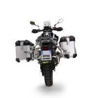 GPR TECH compatível com  Cf Moto 450MT 2023/2025 Euro5 Plus Par de malas laterais em alumínio com o lado direito contornado, cor prata com porta-bagagem específico Capacidade 38 LT. + 32 LT.