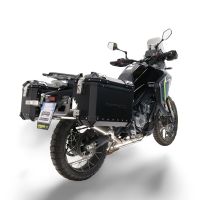 GPR TECH compatível com  Cf Moto 650 Mt 2019/2020 e4 Par de malas laterais em alumínio cor preta com porta-bagagem específico Capacidade 38 LT. + 38 LT.