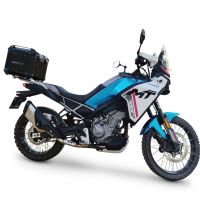Top case em alumínio, cor preta com placa específica incluída Top case maletas GPR TECH compatível com Cf Moto 450MT 2023/2025