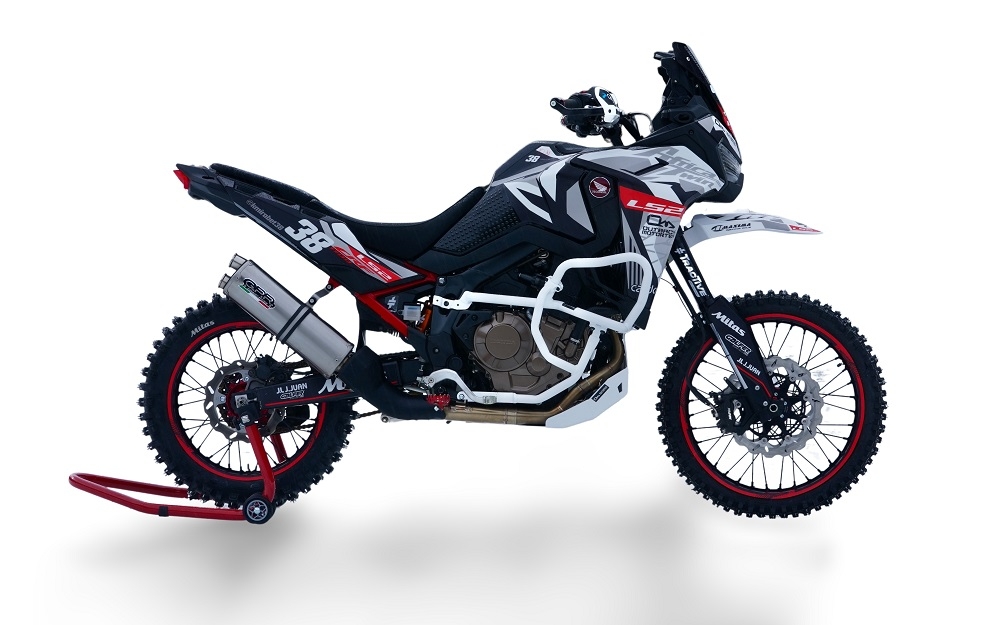 Escape compatível com Honda Crf 1100 L Africa Twin 2020-2025, Dual Inox, Escape legal, homologado, silenciador com db killer removível e tubo de ligação específico 