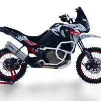 Escape compatível com Honda Crf 1100 L Africa Twin 2020-2025, Dual Inox, Escape legal, homologado, silenciador com db killer removível e tubo de ligação específico 
