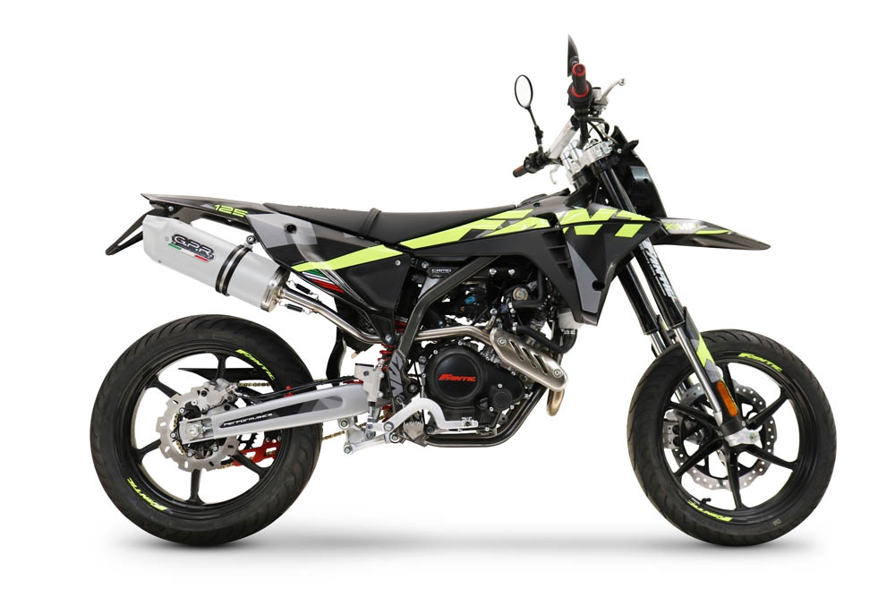 GPR escape compatível com  Fantic Motor XEF 125 2025-2026, Albus Evo4, Escape legal, aprovado, com db killer removível, tubo de conexão e conversor catalítico 