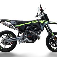 Escape compatível com Fantic Motor XMF 125 2025-2026, Deeptone Inox, Escapamento Racing, silenciador com conexão específica e db killer removível 