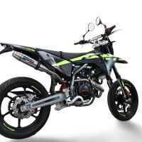 Escape compatível com Fantic Motor XMF 125 2025-2026, Deeptone Inox, Escapamento Racing, silenciador com conexão específica e db killer removível 