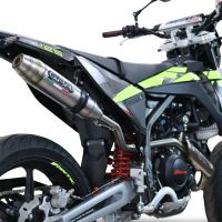Escape compatível com Fantic Motor XMF 125 2025-2026, Deeptone Inox, Escapamento Racing, silenciador com conexão específica e db killer removível 