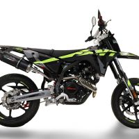 Escape compatível com Fantic Motor XMF 125 2025-2026, Furore Evo4 Nero, Escape legal, homologado, silenciador com catalisador, db killer removível e tubo de ligação específico 