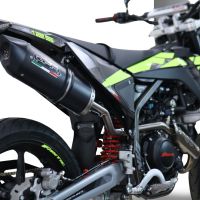 Escape compatível com Fantic Motor XMF 125 2025-2026, Furore Evo4 Nero, Escape legal, homologado, silenciador com catalisador, db killer removível e tubo de ligação específico 