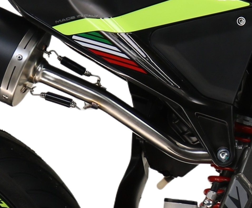 Escape compatível com Fantic Motor XMF 125 2025-2026, Furore Evo4 Nero, Escape legal, homologado, silenciador com catalisador, db killer removível e tubo de ligação específico 