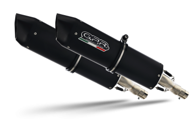 Escape compatível com Kawasaki Zzr 1400 2006-2007, Furore Nero, Par de silenciosos de escape homologadas, com db killer removível e tubos de ligação específicos 
