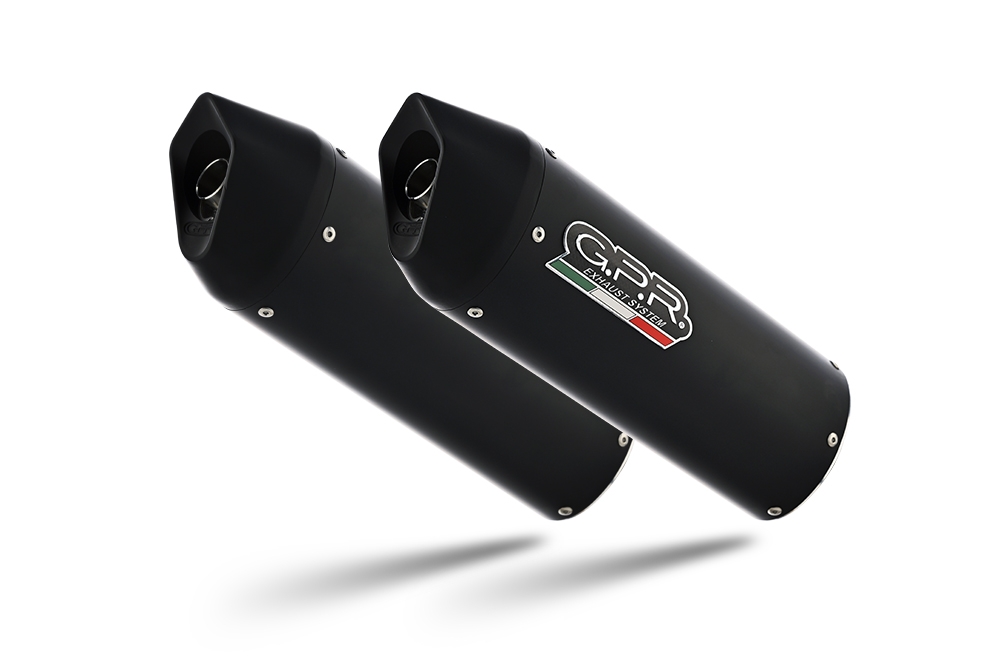 Escape compatível com Aprilia Etv Caponord 1000 Rally 2001-2007, Furore Nero, Par de terminais de exaustão aprovados, com db killer removível, catalisadores e tubo de conexão específico 