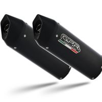 Escape compatível com Aprilia Etv Caponord 1000 Rally 2001-2007, Furore Nero, Par de terminais de exaustão aprovados, com db killer removível, catalisadores e tubo de conexão específico 