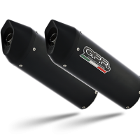 Escape compatível com Aprilia Etv Caponord 1000 Rally 2001-2007, Furore Nero, Par de terminais de exaustão aprovados, com db killer removível, catalisadores e tubo de conexão específico 