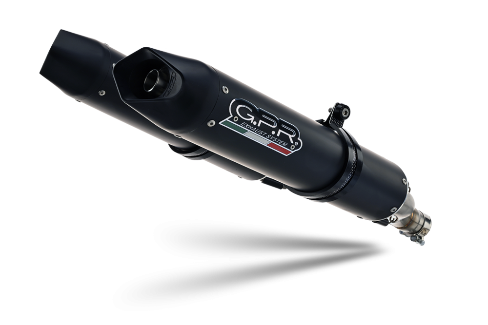Escape compatível com Aprilia Dorsoduro 750 2008-2016, Furore Nero, Par de silenciosos de escape homologadas, com db killer removível e tubos de ligação específicos 