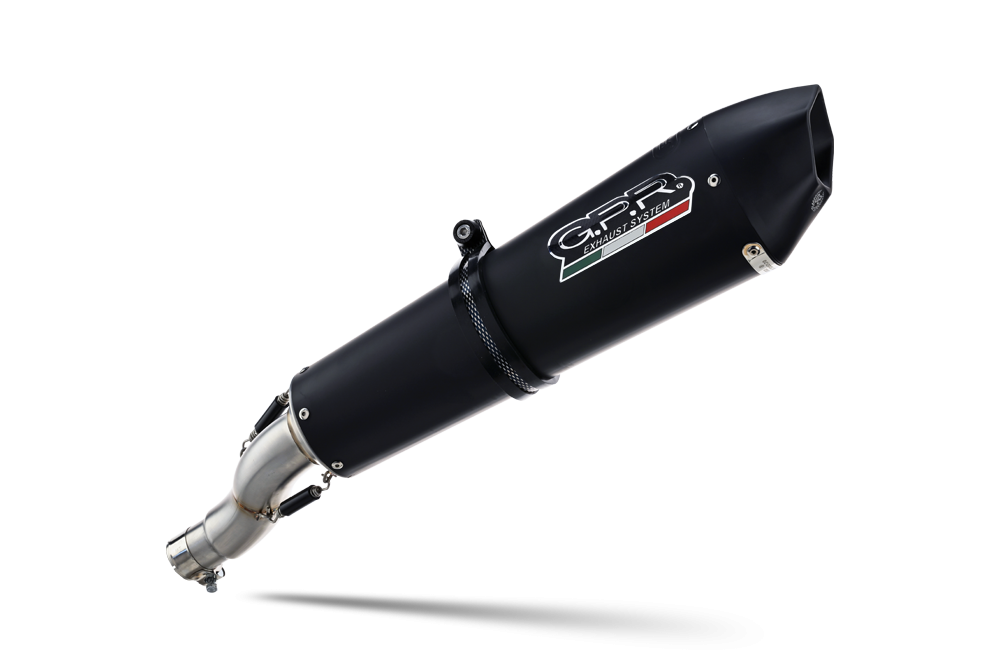 Escape compatível com Gilera Gp 800 2008-2013, Gpe Ann. Black titanium, Escape homologado semi-completo com db killer removível e com catalisador 