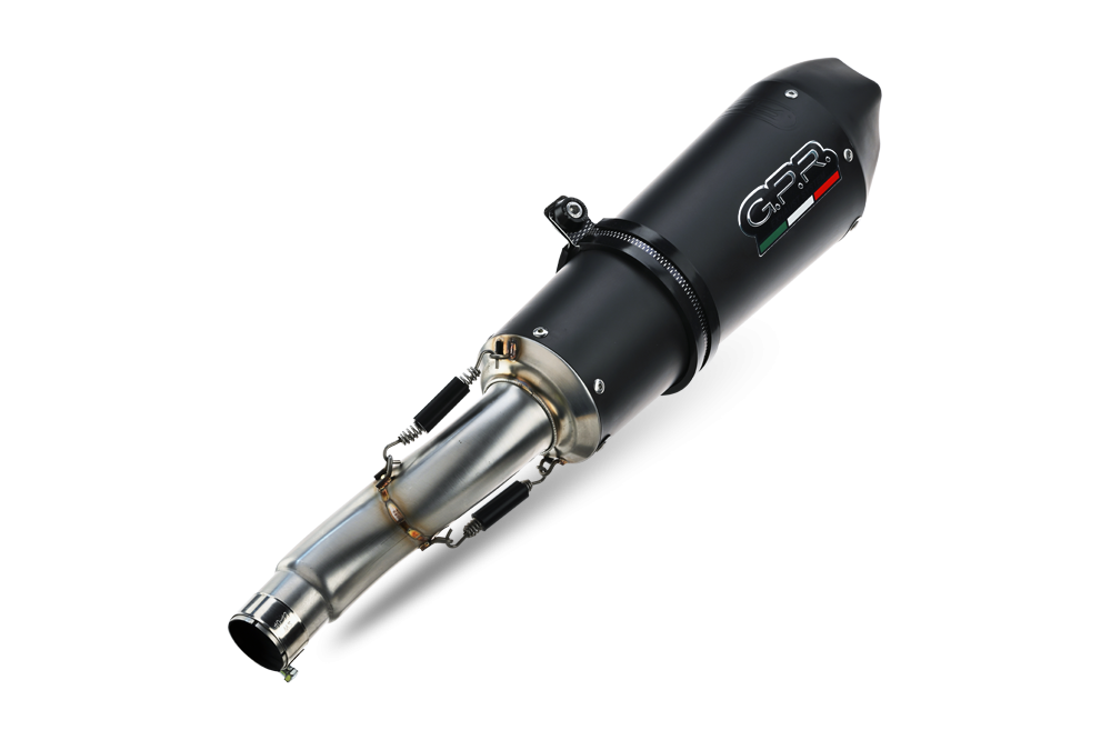 GPR escape compatível com  Ducati Hypermotard 1100 -1100 Evo  2007-2012, New Grand Prix Evo Black Titanium, Par de silenciosos de escape homologadas, com db killer removível e tubos de ligação específicos 