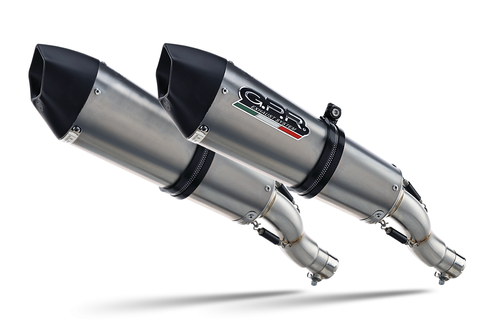 Escape compatível com Kawasaki Zzr 1400 2008-2011, Gpe Ann. titanium, Par de silenciosos de escape homologadas, com db killer removível e tubos de ligação específicos 