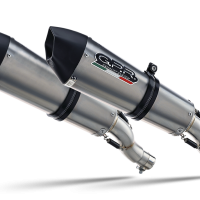 Escape compatível com Kawasaki Zzr 1400 2008-2011, Gpe Ann. titanium, Par de silenciosos de escape homologadas, com db killer removível e tubos de ligação específicos 