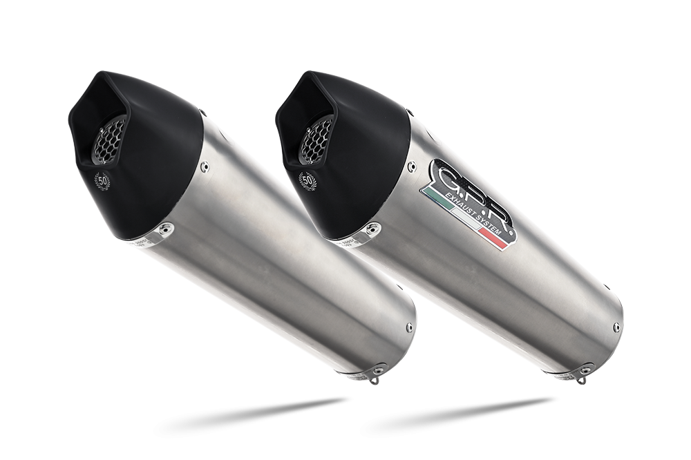 Escape compatível com Kawasaki Zzr 1400 2017-2022, GP Evo4 Titanium, Par de silenciosos de escape homologadas, com db killer removível e tubos de ligação específicos 