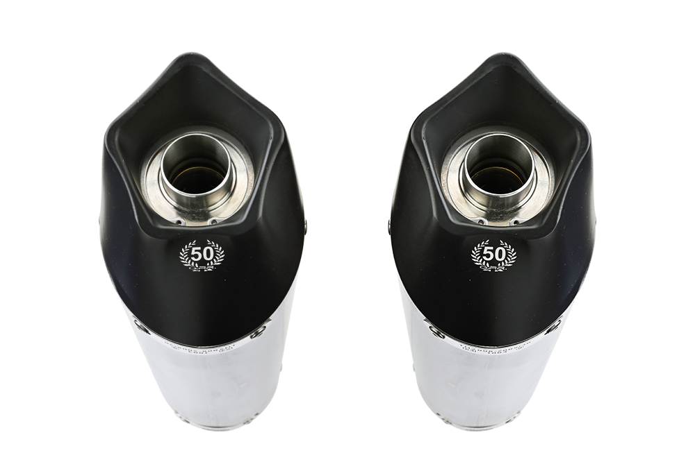 Escape compatível com Kawasaki Zzr 1400 2008-2011, Gpe Ann. titanium, Par de silenciosos de escape homologadas, com db killer removível e tubos de ligação específicos 