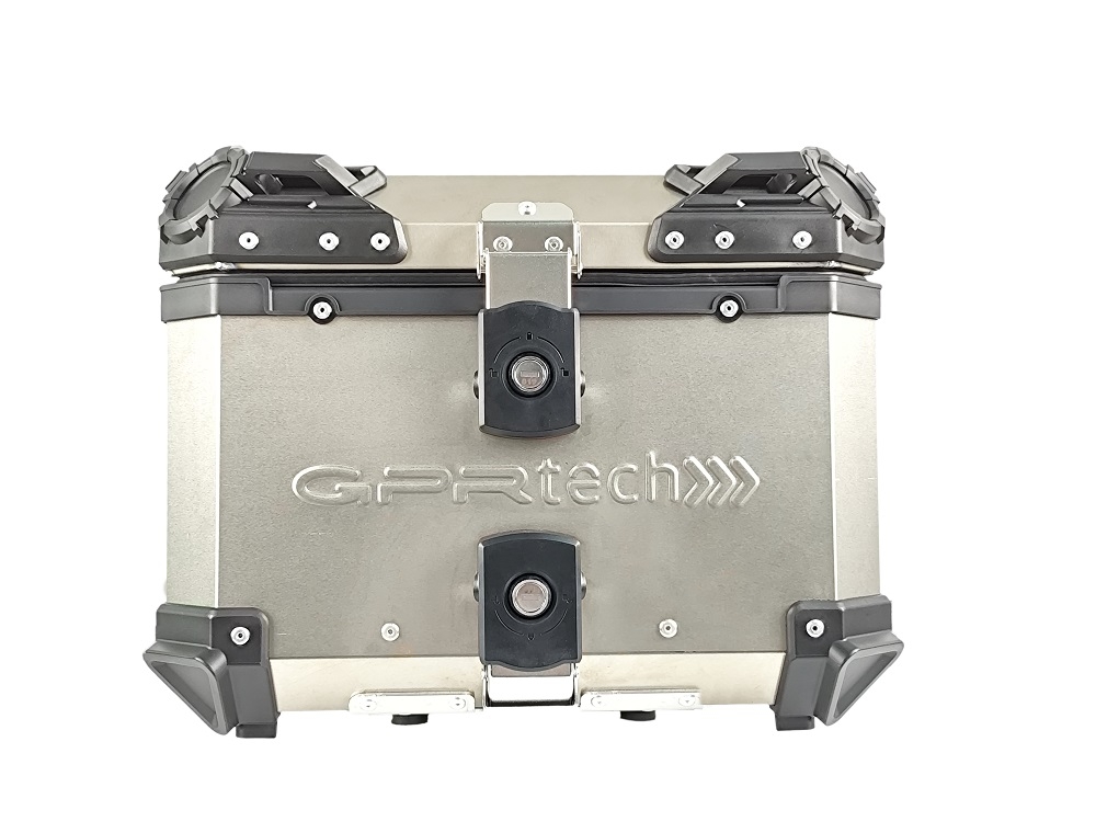 GPR TECH TOP CASE ALPI-TECH 35 LT. Top case em titânio, cor natural com placa universal incluída Capacidade Litros 35
