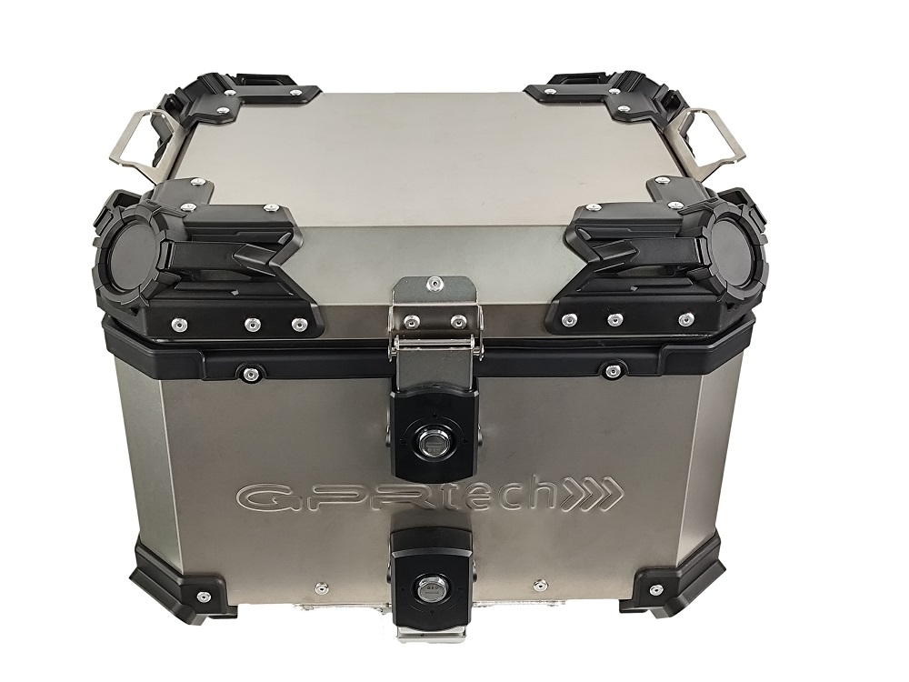 GPR TECH TOP CASE ALPI-TECH 35 LT. Top case em titânio, cor natural com placa universal incluída Capacidade Litros 35