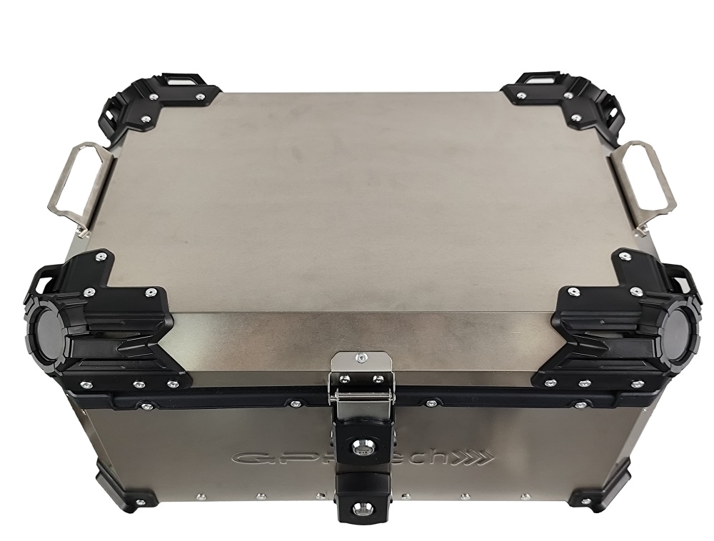 GPR TECH TOP CASE ALPI-TECH 55 LT. Top case em titânio, cor natural com placa universal incluída Capacidade Litros 55