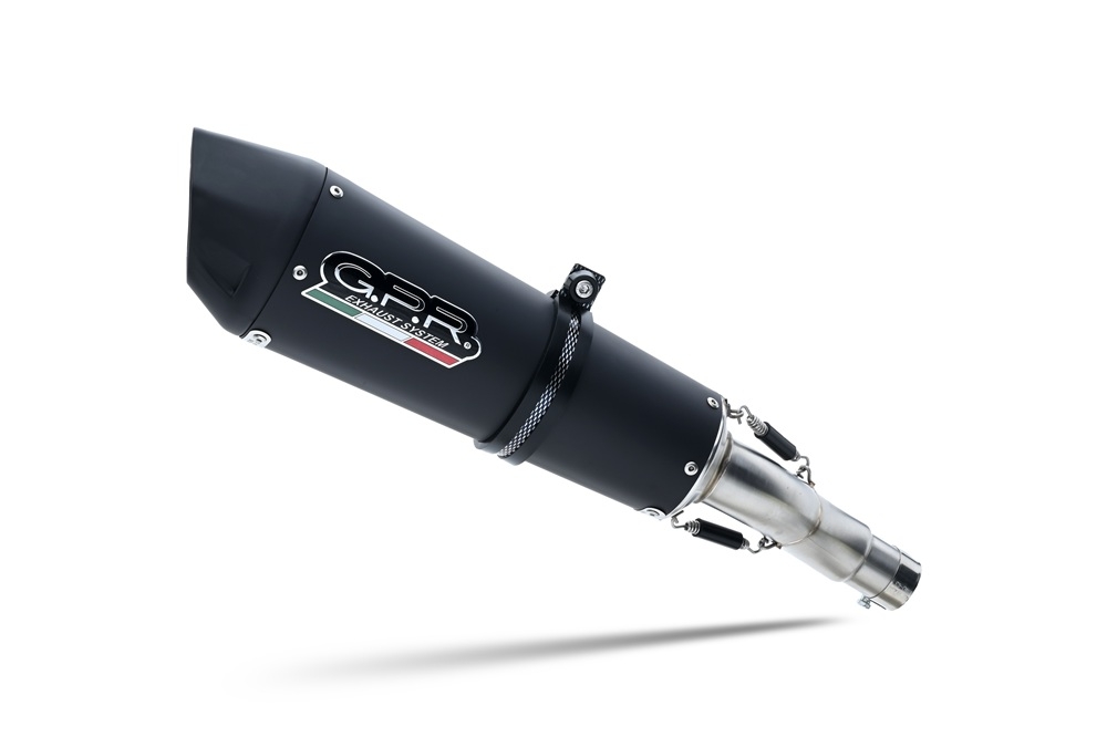 GPR escape compatível com  Husqvarna Svartpilen 701 2018-2020, New Grand Prix Evo Black Titanium, Escape legal, homologado, silenciador com db killer removível e tubo de ligação específico 