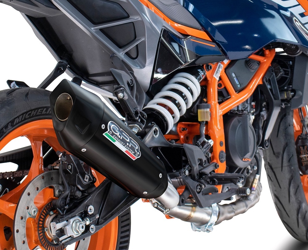 Escape compatível com Husqvarna Svartpilen 125 2024-2025, GP-Revo Black Titanium, Escape legal, homologado, silenciador com db killer removível e tubo de ligação específico 