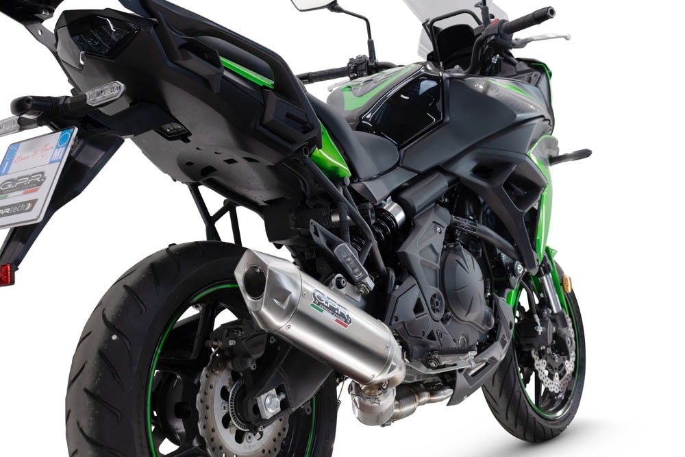 GPR escape compatível com  Kawasaki Versys 650 2023-2025, Furore-X Acciaio Inox, Silenciador homologado para ruído, com catalisador, linha completa 