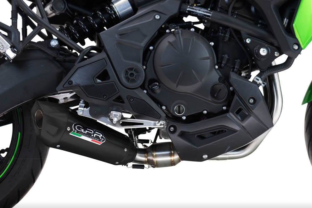 Escape compatível com Kawasaki Z 650 2023-2025, GP-Revo Black Titanium, Sistema de escapamento de corrida incluindo tubo de ligação específico com dbkiller 