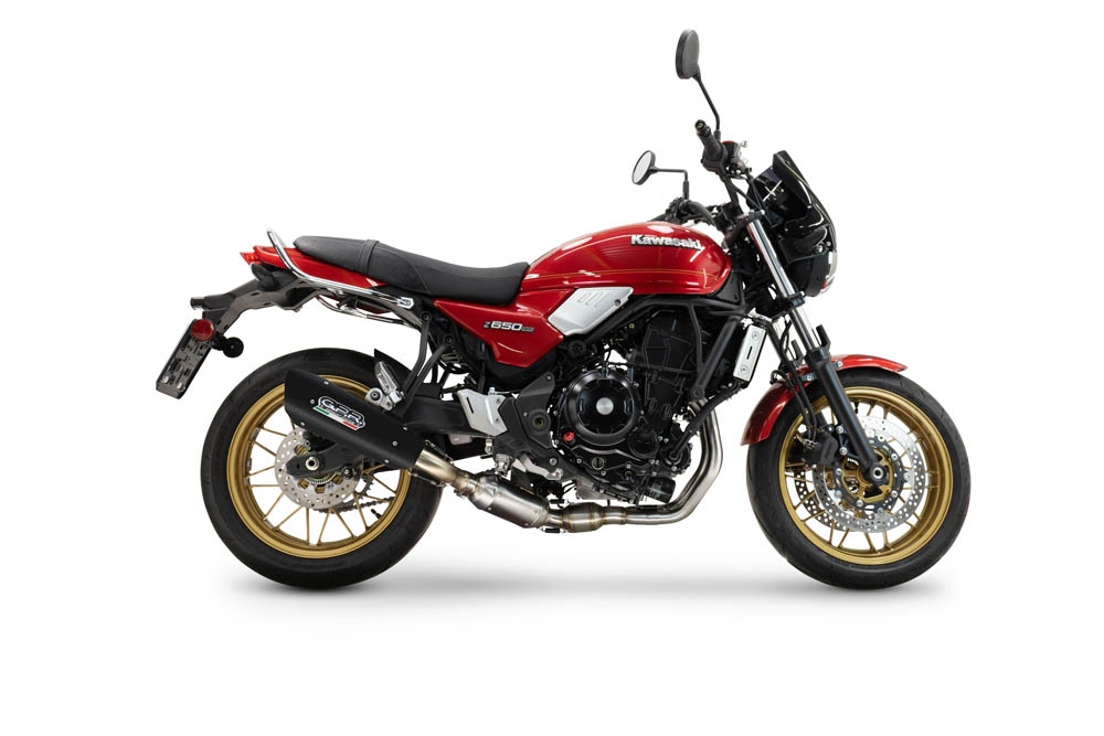 Escape compatível com Kawasaki Z 650 RS 2024-2025, GP-Revo Black Titanium, Silenciador homologado para ruído, com catalisador, linha completa 