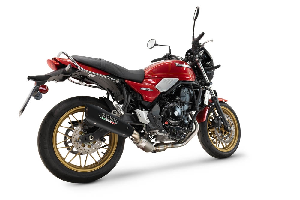 Escape compatível com Kawasaki Z 650 RS 2024-2025, GP-Revo Black Titanium, Silenciador homologado para ruído, com catalisador, linha completa 