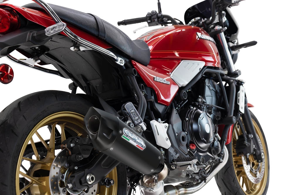 Escape compatível com Kawasaki Z 650 RS 2024-2025, GP-Revo Black Titanium, Silenciador homologado para ruído, com catalisador, linha completa 