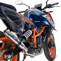 Escape compatível com Ktm Duke 125 2024-2025, Deeptone Inox, Escape legal, homologado, silenciador com db killer removível e tubo de ligação específico 