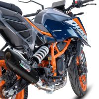 Escape compatível com Ktm Duke 390 2024-2025, GP-Revo Black Titanium, Escape legal, homologado, silenciador com db killer removível e tubo de ligação específico 