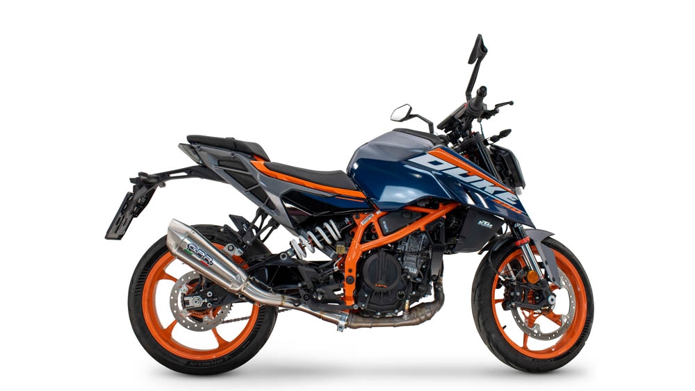 Escape compatível com Ktm Duke 250 2024-2025, GP-Revo Titanium, Escape legal, homologado, silenciador com db killer removível e tubo de ligação específico 
