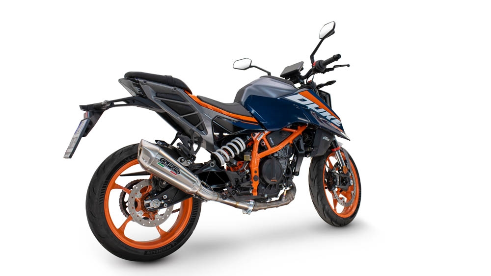 Escape compatível com Ktm Duke 250 2024-2025, GP-Revo Titanium, Escape legal, homologado, silenciador com db killer removível e tubo de ligação específico 