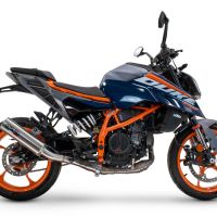 Escape compatível com Ktm Duke 125 2024-2025, M3 Inox , Escape legal, homologado, silenciador com db killer removível e tubo de ligação específico 