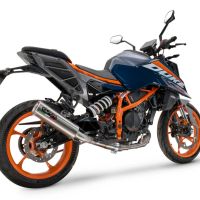 Escape compatível com Ktm Duke 125 2024-2025, M3 Inox , Escape legal, homologado, silenciador com db killer removível e tubo de ligação específico 