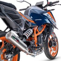Escape compatível com Ktm Duke 125 2024-2025, M3 Inox , Escape legal, homologado, silenciador com db killer removível e tubo de ligação específico 