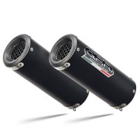 Escape compatível com Ducati Monster 1100 2009-2010, M3 Black Titanium, Par de terminais de exaustão aprovados, com db killer removível, catalisadores e tubo de conexão específico 