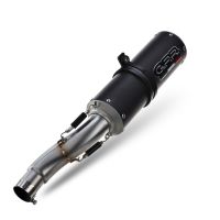 Escape compatível com Ducati Monster 1100 2009-2010, M3 Black Titanium, Par de terminais de exaustão aprovados, com db killer removível, catalisadores e tubo de conexão específico 