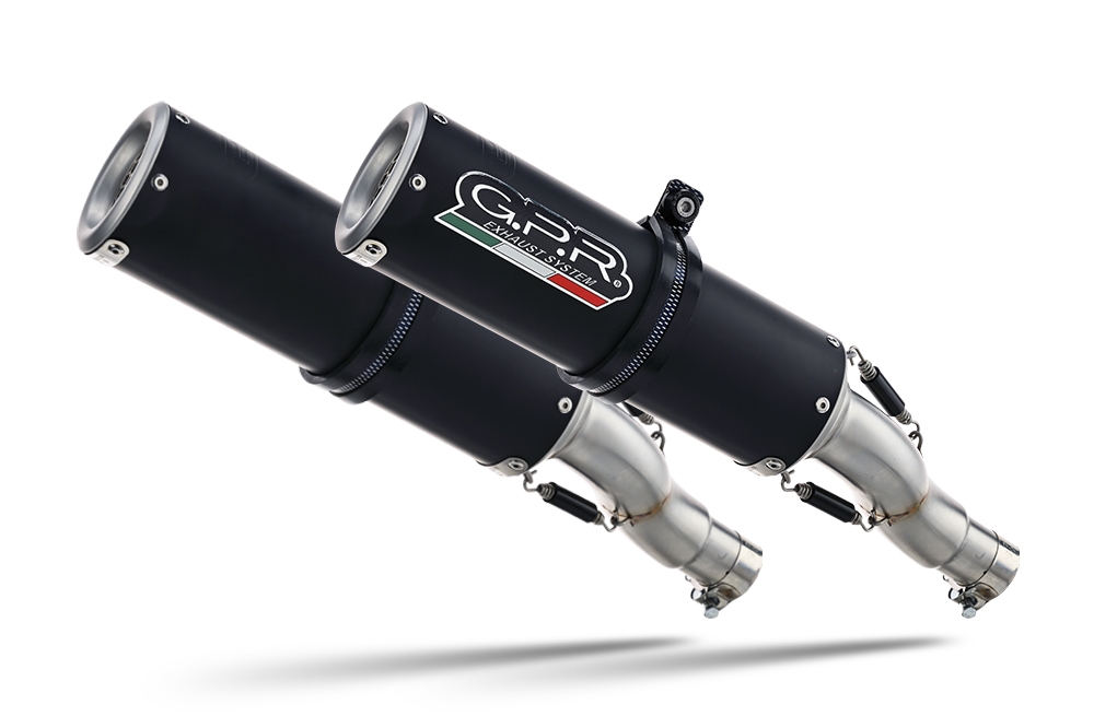 Escape compatível com Ducati Monster 1100 2009-2010, M3 Black Titanium, Par de terminais de exaustão aprovados, com db killer removível, catalisadores e tubo de conexão específico 