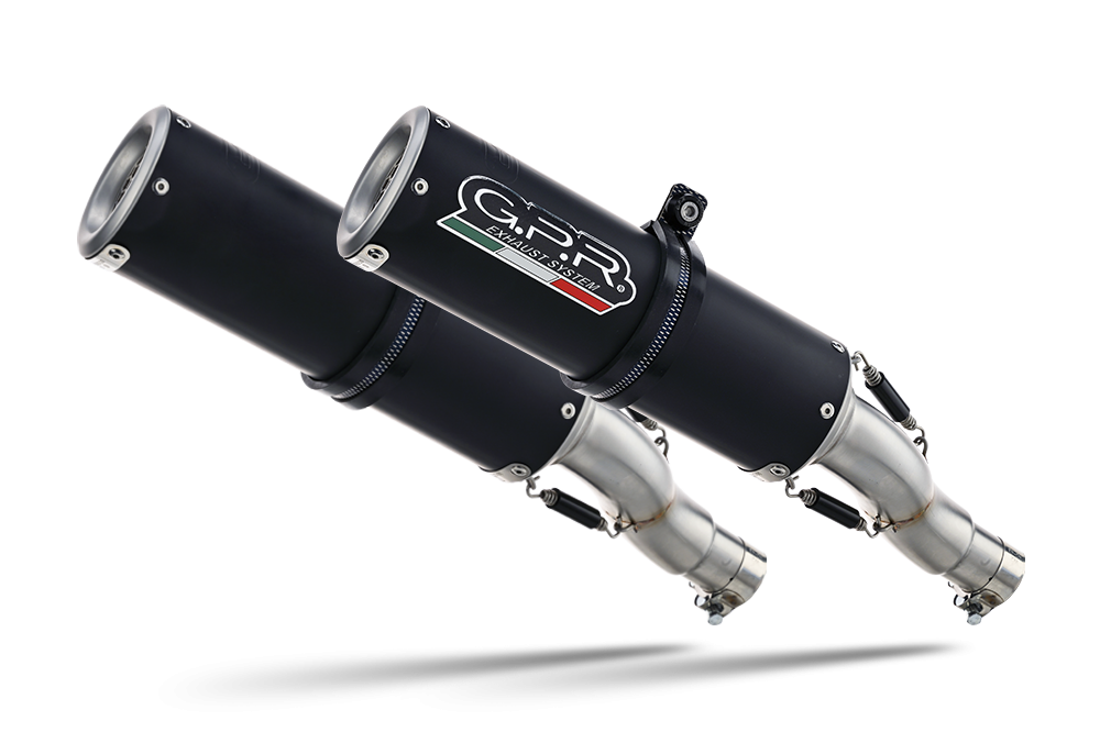 Escape compatível com Ducati Monster 796 2010-2014, M3 Black Titanium, Par de terminais de exaustão aprovados, com db killer removível, catalisadores e tubo de conexão específico 