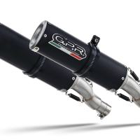 Escape compatível com Ducati Monster 796 2010-2014, M3 Black Titanium, Par de terminais de exaustão aprovados, com db killer removível, catalisadores e tubo de conexão específico 