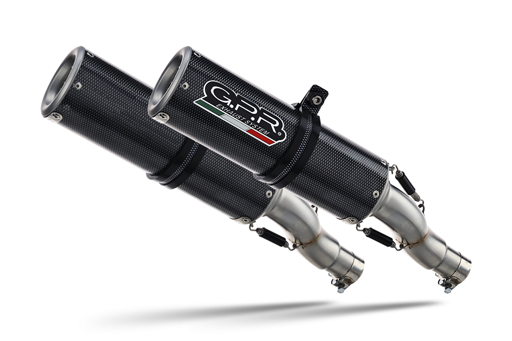 Escape compatível com Yamaha Fz6 600-Fazer S1-S2 2004-2013, M3 Poppy , Par de silenciosos de escape homologadas, com db killer removível e tubos de ligação específicos 