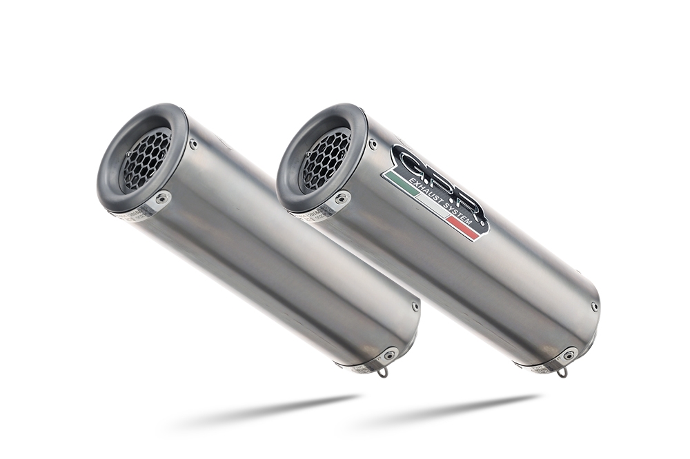 Escape compatível com Aprilia Rsv 1000 R Factory 2006-2010, M3 Titanium Natural, Par de silenciosos de escape homologadas, com db killer removível e tubos de ligação específicos 