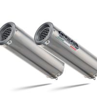 Escape compatível com Aprilia Rsv 1000 R Factory 2006-2010, M3 Titanium Natural, Par de silenciosos de escape homologadas, com db killer removível e tubos de ligação específicos 