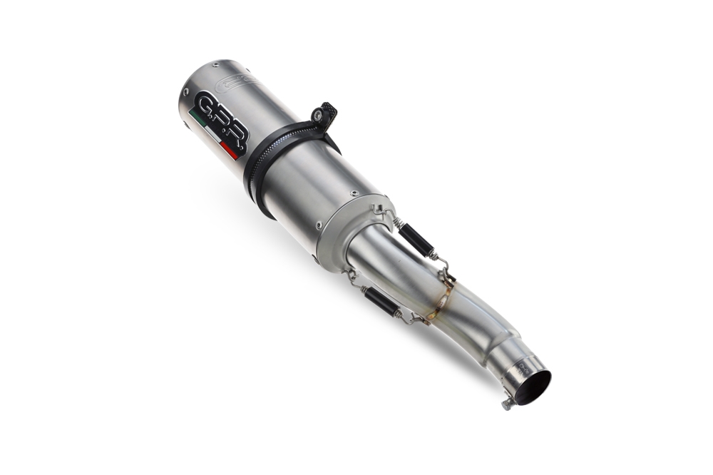 Escape compatível com Aprilia Rsv 1000 R Factory 2006-2010, M3 Titanium Natural, Par de silenciosos de escape homologadas, com db killer removível e tubos de ligação específicos 
